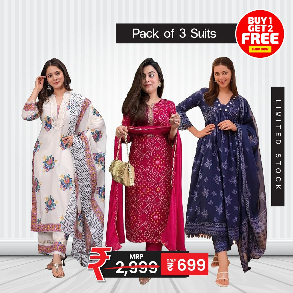 Noor-E-Rang Collection β Premium Suit Pack of 3 β¨π