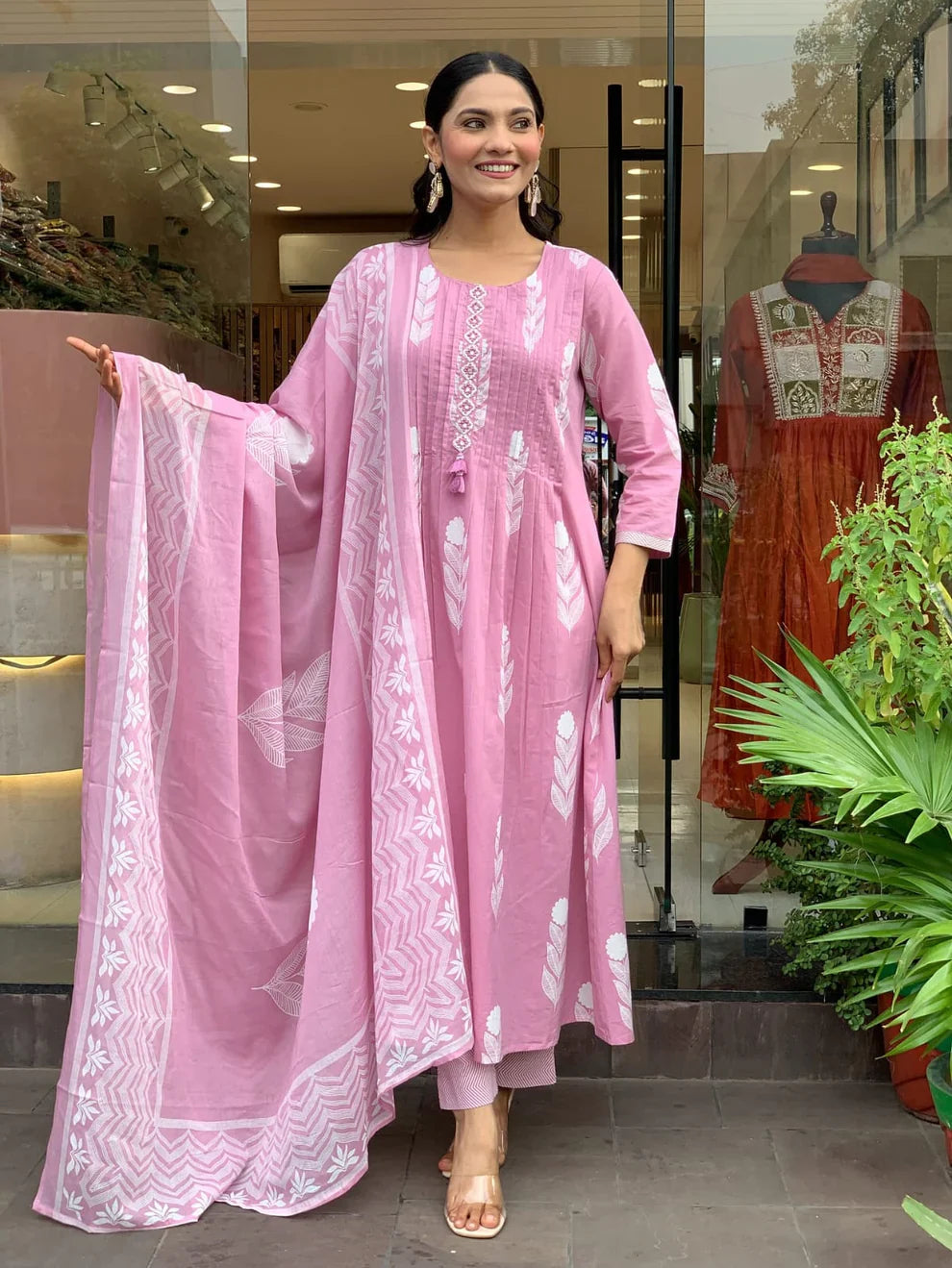 Pack of 3 Suits – Baby Pink, Red Embroidery & Purple