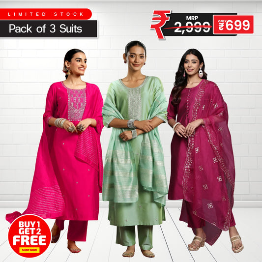 Emerald Rani Luxe – Designer Suit Pack of 3 💚👑✨